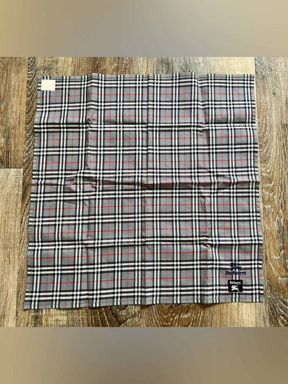 Burberry Blue & Gray Plaid Hankerchief
